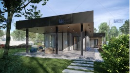 Proiect personalizat casa moderna cu placare HPL - Bucuresti